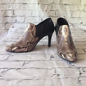 Cole Haan snakeskin print heeled booties